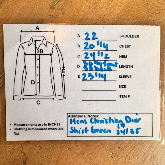 Christian Dior Cotton Blend Long Sleeve Dress Shirt Dark Olive - Picture 7 of 7